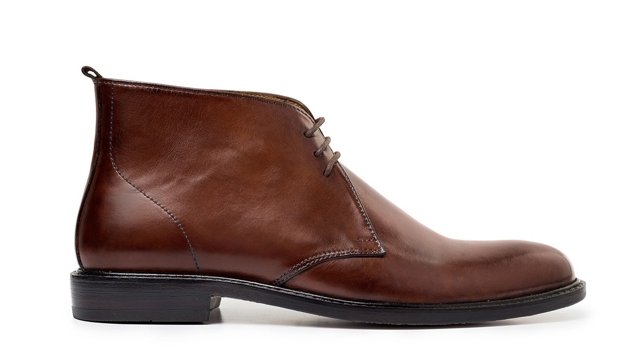 Customized Men Brown High Ankle Lace Up Black Sole Genuine Leather Boots US 7-16