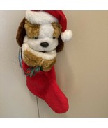 17&quot; Holiday Christmas Puppy Stocking Very Cute! - £11.03 GBP
