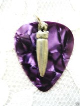 New Purple Guitar Pick 3D Bullet Charm Pendant Necklace - £3.98 GBP