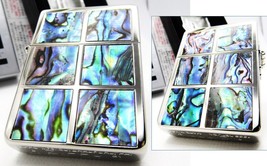 1935 Replica Square Shell Inlay White Nickel Double Sided Zippo Lighter MIB 2021 - $186.30