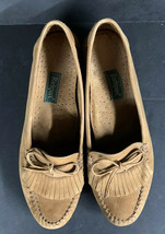 Rockport Beige Suede Loafers With Fringe Sz 8 - £15.18 GBP