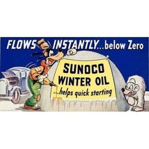 SUNOCO WINTER OIL BILLBOARD GLOSSY STICKER 3&quot;x1.5&quot; - £3.17 GBP