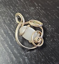 Vintage Floating Moonstone Wrapped Silver Tone Enchanted Knot Pendant - $31.69