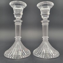 Set of 2 Towle  Cut Crystal Ribbed Candlesticks Holders 5.5&#39;&#39; Austria - £27.61 GBP