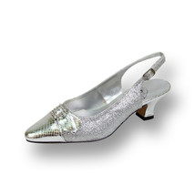  FLORAL Nancy Women Wide Width Rhinestone Accent Pointed Toe Slingback Pump  - £47.15 GBP