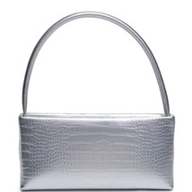 New Silver Croc Print Mandy Handle Crossbody Bag - $55.44