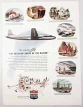 1947 Print Ad United Airlines Mainliner Airplane in Flight Vacation Route USA - £10.68 GBP