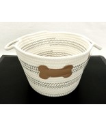 Pet Toy Storage Basket with Dog Bone Design Rope Storage Basket w/ Handles - £3.89 GBP