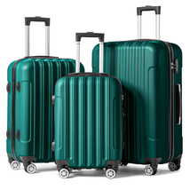 3 Piece Nested Spinner Suitcase Luggage Set with TSA Lock Dark Green - $104.32