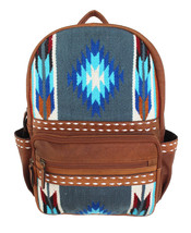 Western Handwoven Saddle Blanket Rug Pebbled Leather Carry-On Travel Bag 18SKB56 - £125.26 GBP