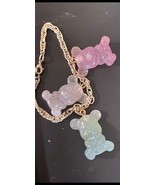 Handmade Resin Glitter Bear Charm Bracelet 6-8 Inch - $129.94 MXN