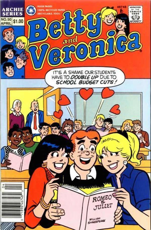 BETTY AND VERONICA #50 - MAR 1992 ARCHIE COMIC PUBLICATIONS, NEWSSTAND FN 6.0 - £1.59 GBP