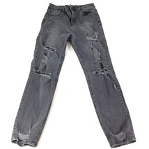 CELLO Skinny Jeans Women&#39;s Size 9 Tapered Distressed Gray Black Stretch Denim - £11.62 GBP