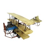 Metal Yellow Triplane Home Decor Figure 13" - $71.44