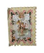 German Dresden Valentine Card Angels Antique Victorian Diecut Cutwork Pa... - $25.37 CAD