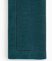 Sferra Festival PEACOCK Linen Dinner Napkins Hemstitched 20x20&quot; SET/4 New - $54.35