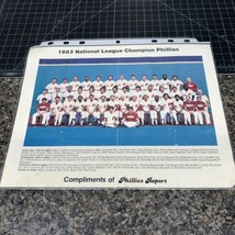 Vintage 1983 Philadelphia Phillies, National League Champion,Team Photo ... - £3.20 GBP