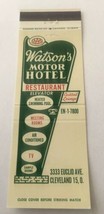 Vintage Matchbook Cover Matchcover Watson’s Motor Hotel Cleveland OH - £1.59 GBP