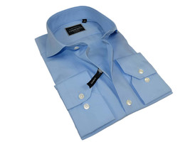 Men&#39;s Shirt Charles TYRWHITT 100% Cotton Cut-away Collar CHT-19 Blue - $55.00