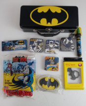 10 X Batman Mixed Tin 4 Magic Towels Balloons Eraser..more - £26.69 GBP