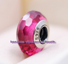 925 Sterling Silver Handmade Glass Bead Fascinating Cherry Murano Glass ... - $6.60