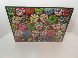 New Cobble Hill Jigsaw Puzzle Sugar Skull Cookies 1000pc Halloween Theme - £27.65 GBP