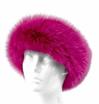 Mitchie&#39;s Matchings fox fur headband/collar in Magenta - £67.08 GBP