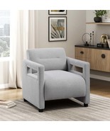 Luxury Boucle Accent Chair - Gray Armchair for Modern Home Decor - $6,681.75 MXN