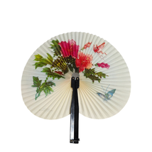 Vintage Shanghai Arts and Crafts Folding Paper Fan of Flowers and Birds  - £12.74 GBP