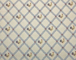 Mill Creek Rooster Trellis Wedgewood Blue Embroidered Multiuse Fabric Bty 54&quot;W - £10.88 GBP