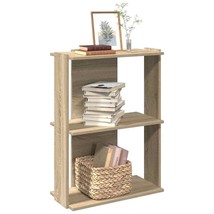 vidaXL Bookcase Sonoma oak Engineered wood Small Bookcase Rectangular - $123.61