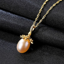 S925 Sterling Silver Necklace Pearl Flower Silver Pendant Collarbone Simple Temp - £21.18 GBP