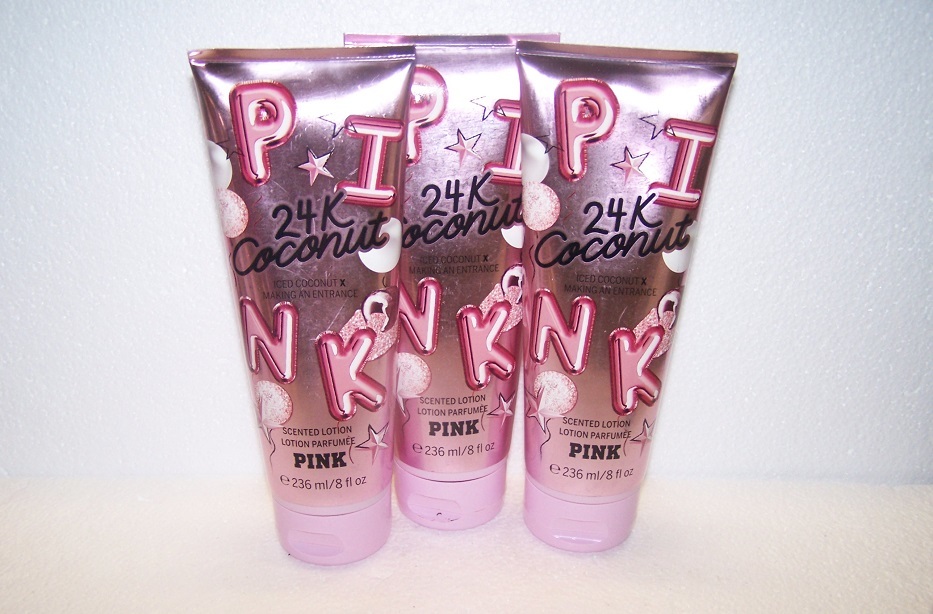 Primary image for Victoria's Secret PINK 24k Coconut Fragrance Lotion 8 oz -Lot of 3 New