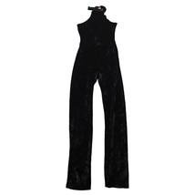 Best Cody Jumpsuits Womens S Black Sleeveless Halter Solid Velvet Polyester - £20.16 GBP