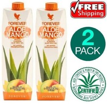 Forever Aloe Mango Gel All Natural Detox Vegan ( 33.8 FL.OZ ) 1 Liter X 2 Pack - £30.04 GBP