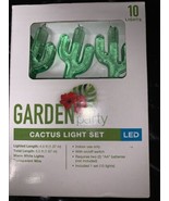 Garden Party Cactus Light Set Novelty String Light Set LED 10 Lights 5.5 ft - $128.90 MXN