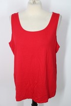 Talbots XL Red Cotton Modal Sleeveless Scoop Neck Tank Top Tee - £14.94 GBP