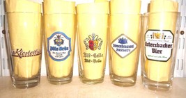 5 Klosterbrau Pulsbrau Abtbrau Lowenbrau Usterbacher German Beer Glasses - $14.95