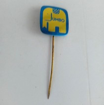 Vintage Jumbo Elephant Blue &amp; Gold Tone German Stick Lapel Pin - £6.59 GBP
