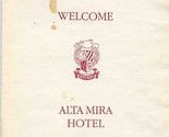 Continental ALTA MIRA Hotel Restaurant Menu Sausalito California 1970&#39;s - £52.63 GBP