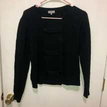 Balla Wool Cashmere Double Breasted Cardigan Black Sweater EU SZ 40 - £11.67 GBP