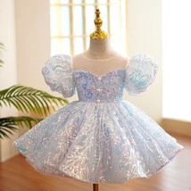 Kids Birthday Party Dresses for Little Girl Size 2 To 14 Years Prom Sequin Dress - £97.12 GBP