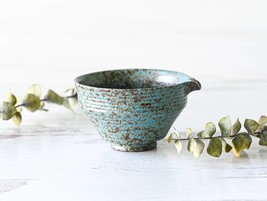 Handmade Ceramic Blue Matcha Bowl with Spout - Spouted Matcha Bowl - Jap... - £23.94 GBP