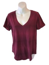 Lululemon Womens Tee V-Neck Maroon Strips Size ? Short Sleeve T-Shirt - $22.22