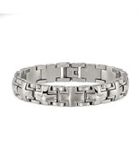 Men&#39;s Stainless Steel Cross Link Bracelet - £139.87 GBP