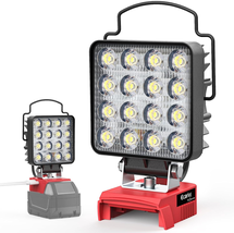Upgraded LED Work Light for Milwaukee M18, Square 48W 4&quot; Cordless LED Flo - £55.88 GBP