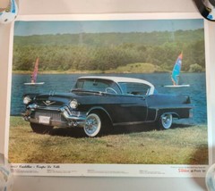 1957 Cadillac Coupe De Ville Vintage Car Tony Sanden &#39;91 Print 22&quot;x18&quot; Poster  - £15.77 GBP