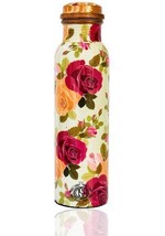Copper Bottle Black for Water 1 Litre Printed Design with Butterfly, Ant... - $39.59