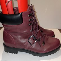 Torrid Burgandy Chunky Hiker Combat Boot NEW Never Worn Size 12W Purple - £51.95 GBP