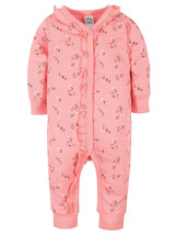 Gerber Organic Baby Girls Coveralls Bodysuit Pajamas Pink Floral Size 6-... - £15.97 GBP